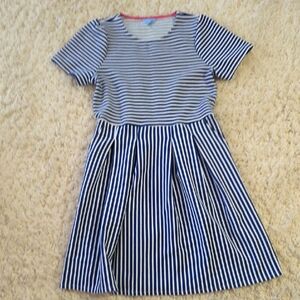Draper James Navy and White Striped Kids Dress